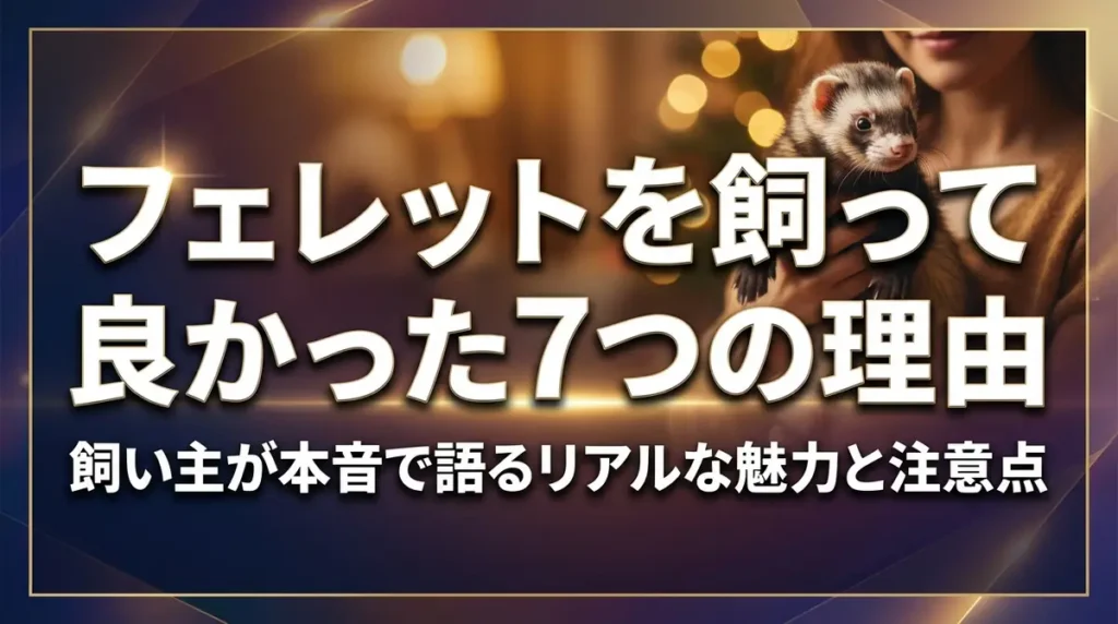 フェレットを飼って良かった7つの理由｜飼い主が本音で語るリアルな魅力と注意点