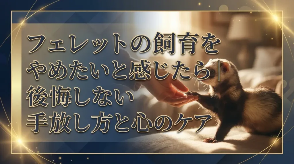 フェレットの飼育をやめたいと感じたら｜後悔しない手放し方と心のケア
