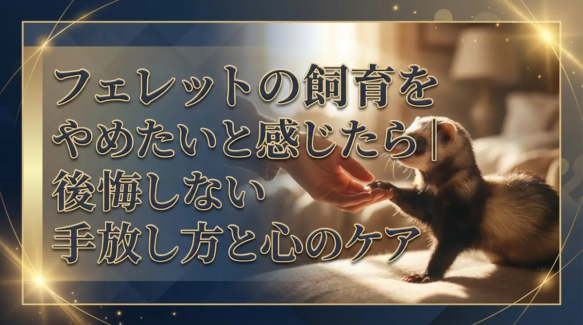 フェレットの飼育をやめたいと感じたら|後悔しない手放し方と心のケア