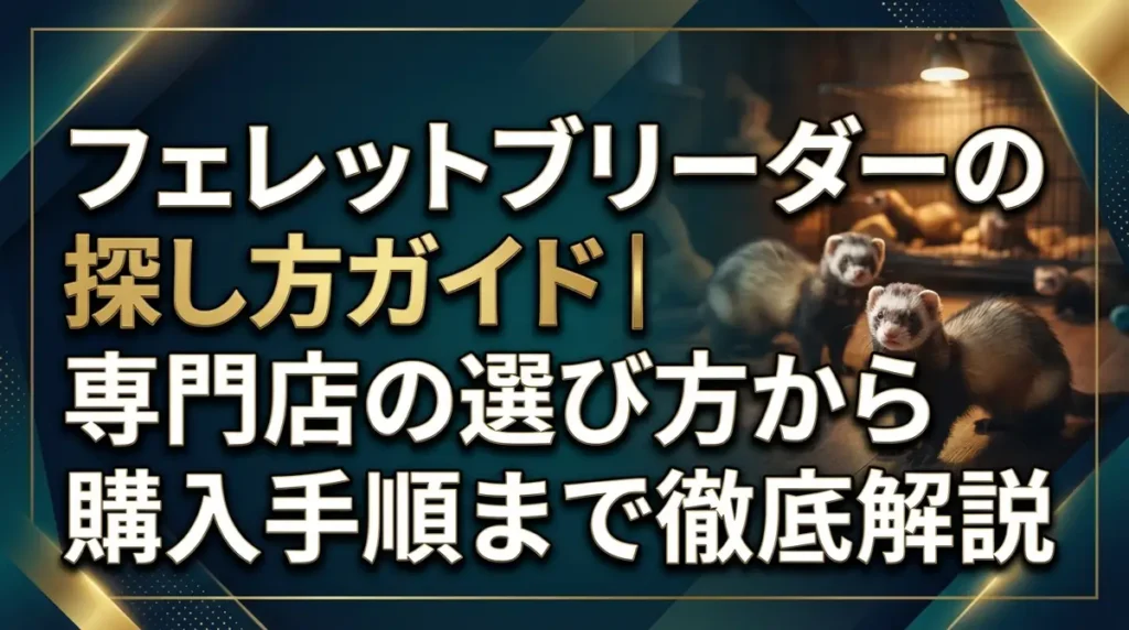 フェレットブリーダーの探し方ガイド｜専門店の選び方から購入手順まで徹底解説