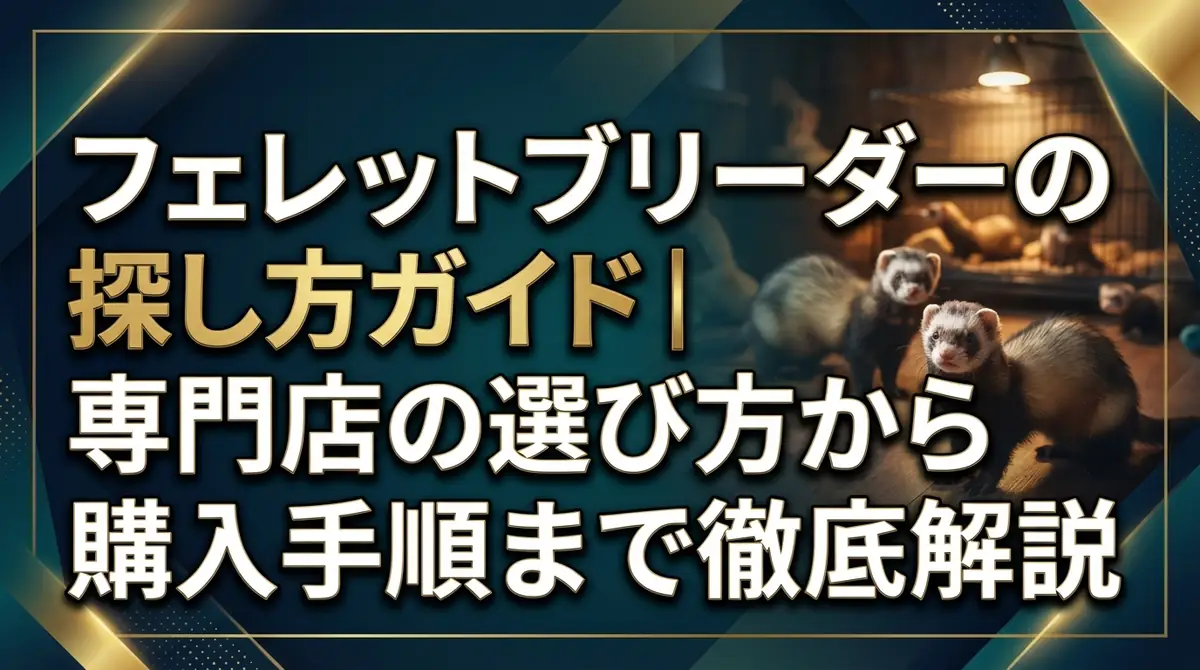 フェレットブリーダーの探し方ガイド｜専門店の選び方から購入手順まで徹底解説