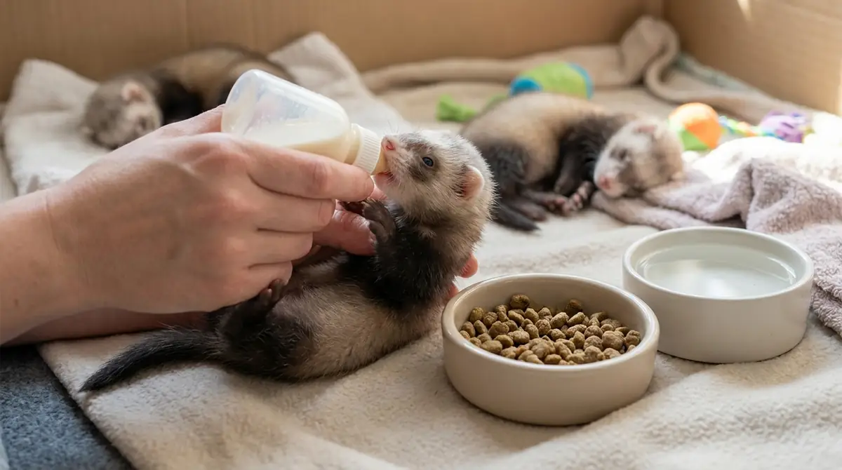赤ちゃんフェレットの食事の与え方と育て方