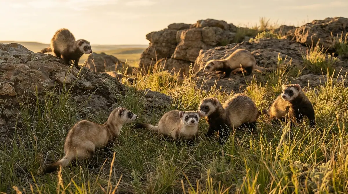 野生に生息するフェレットの近縁種