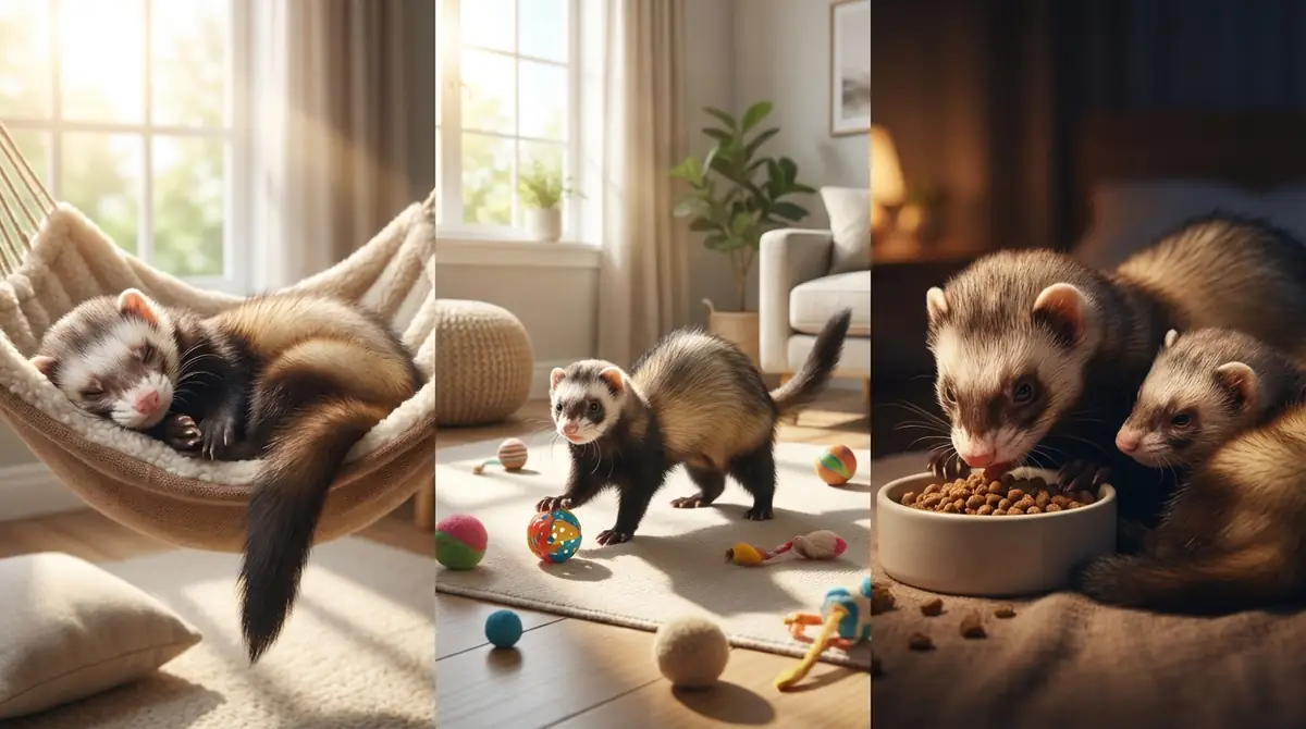 フェレットの1日の過ごし方を時間帯別に解説