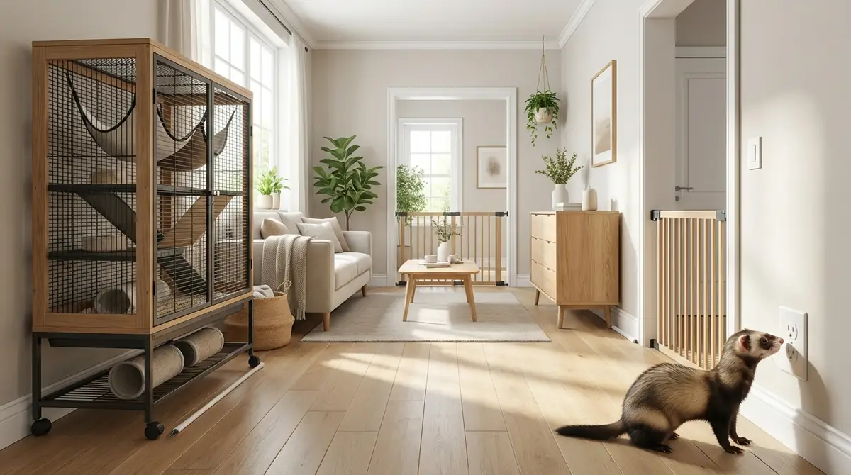 ケージ設置と部屋の安全対策｜フェレットを迎える環境準備