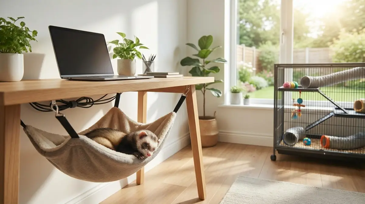 仕事中のフェレットが安心して過ごせる環境づくり5つのポイント