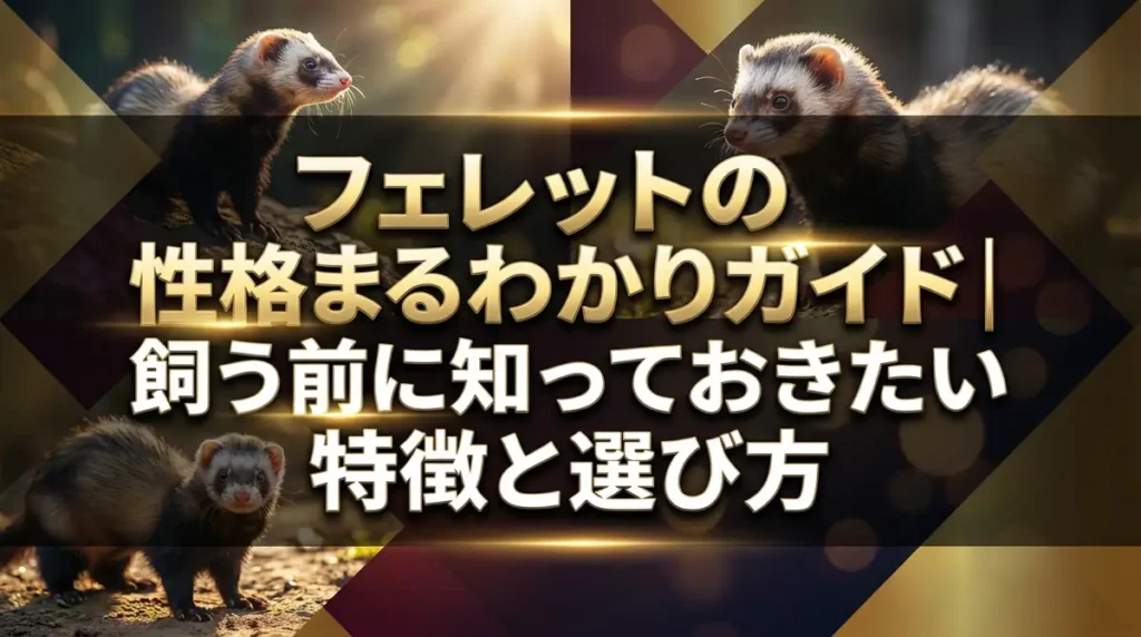 フェレットの性格まるわかりガイド｜飼う前に知っておきたい特徴と選び方