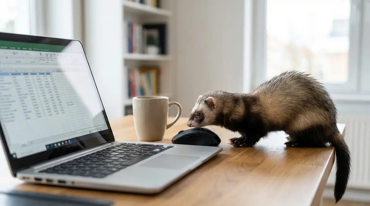 【飼い主体験談】うちのフェレットの仕事中の様子を公開