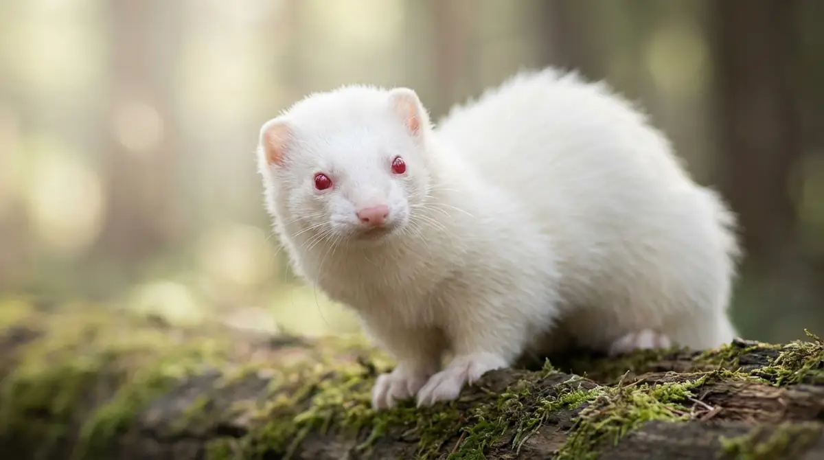 アルビノフェレットとは?白い毛と赤い目の秘密