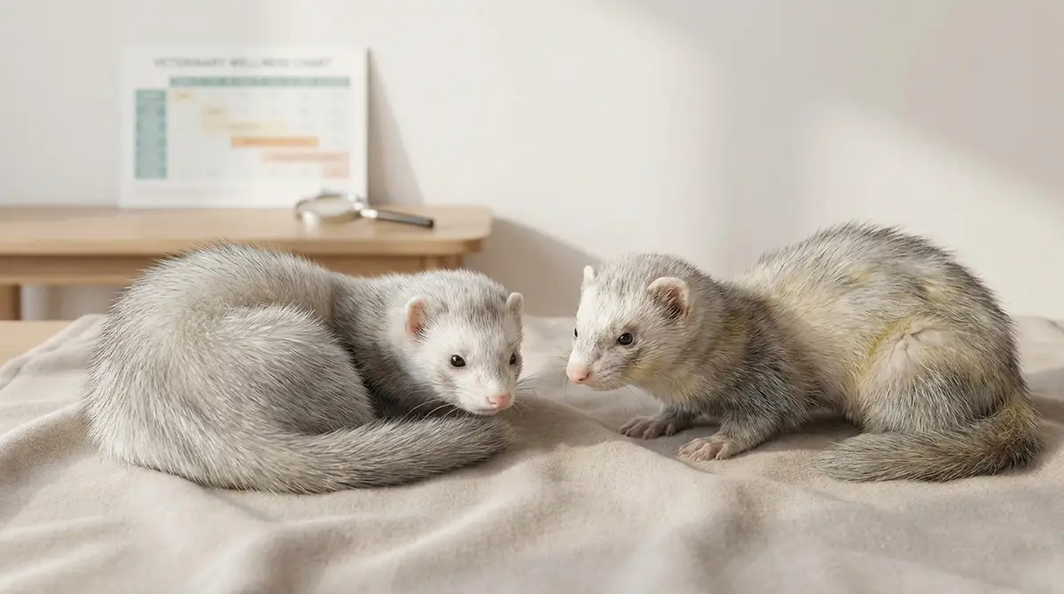 シルバーフェレットの毛色変化｜正常と病気の見分け方