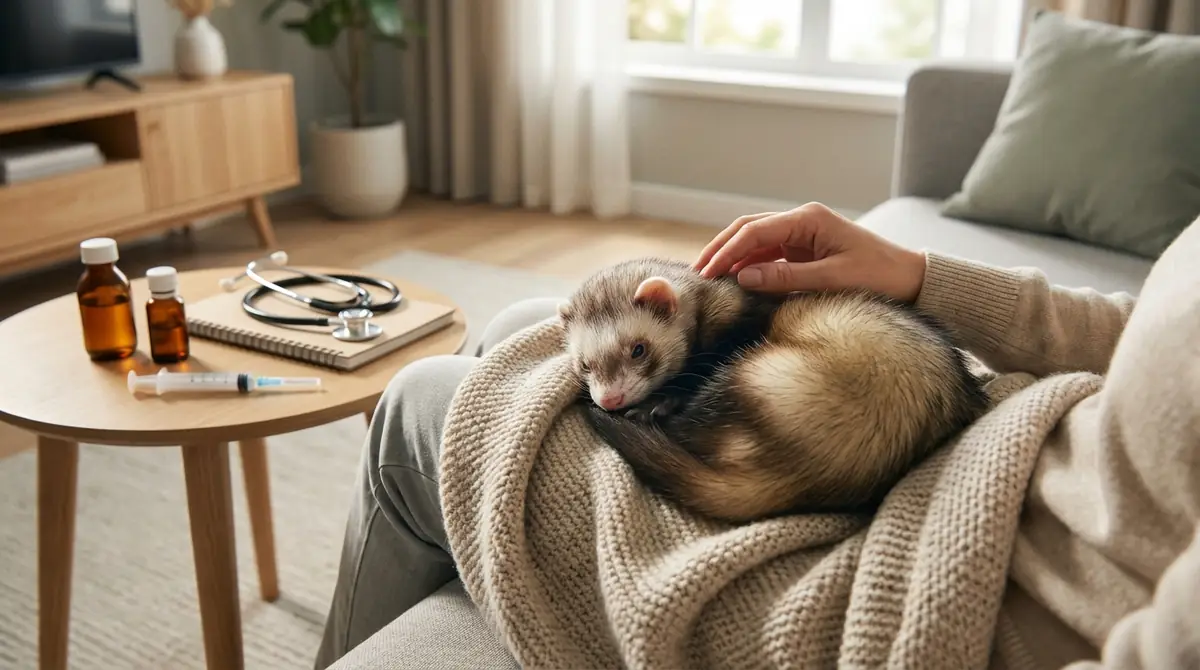 心臓病のフェレットの自宅ケアと日常管理