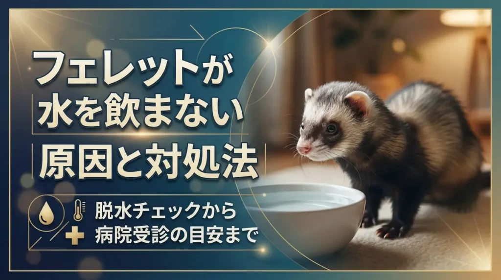 フェレットが水を飲まない原因と対処法｜脱水チェックから病院受診の目安まで