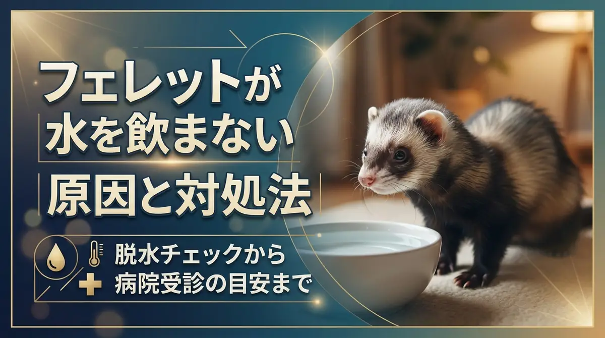 フェレットが水を飲まない原因と対処法|脱水チェックから病院受診の目安まで