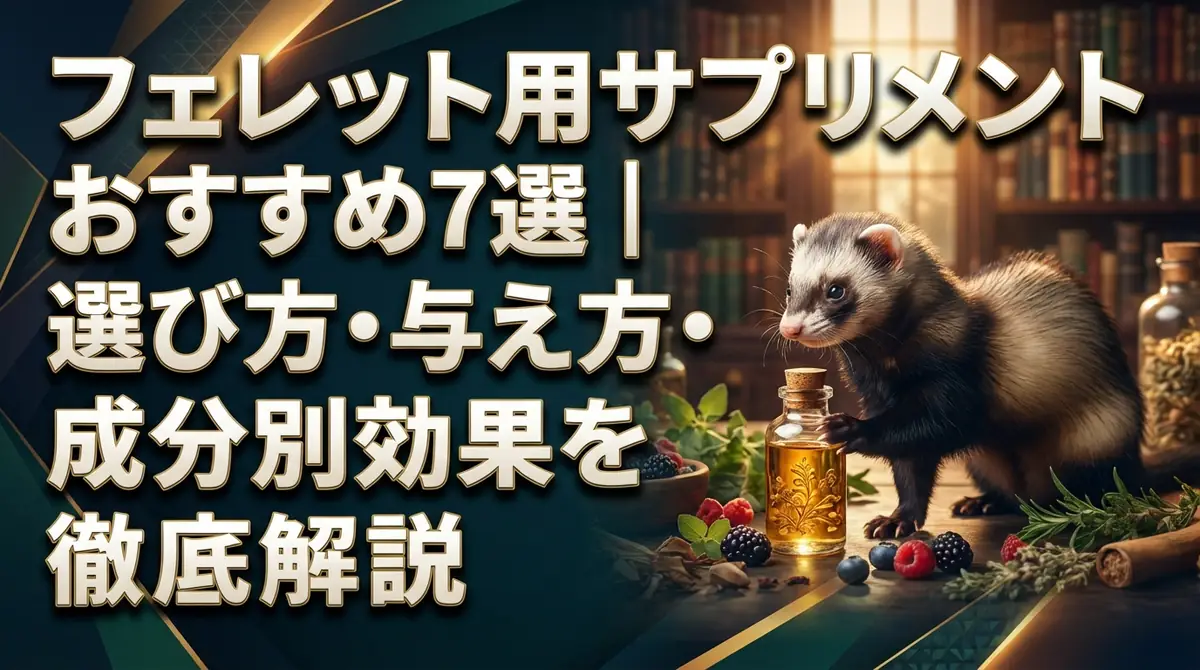 フェレット用サプリメントおすすめ7選|選び方・与え方・成分別効果を徹底解説