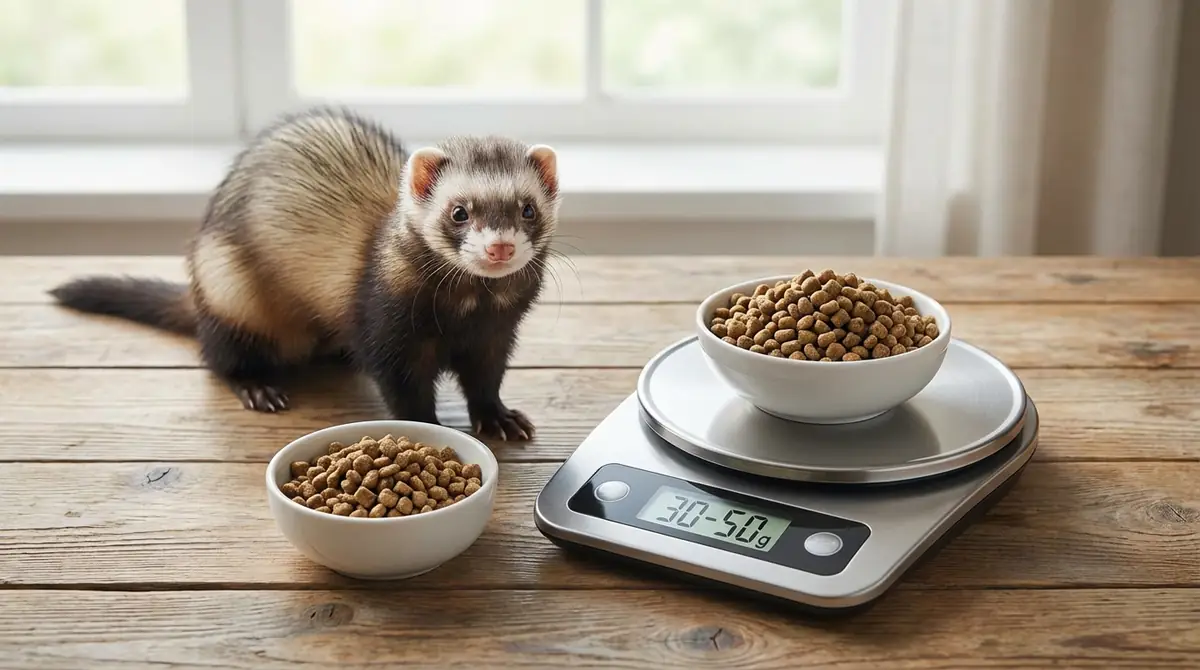 フェレットの餌の量は1日30〜50gが基本目安