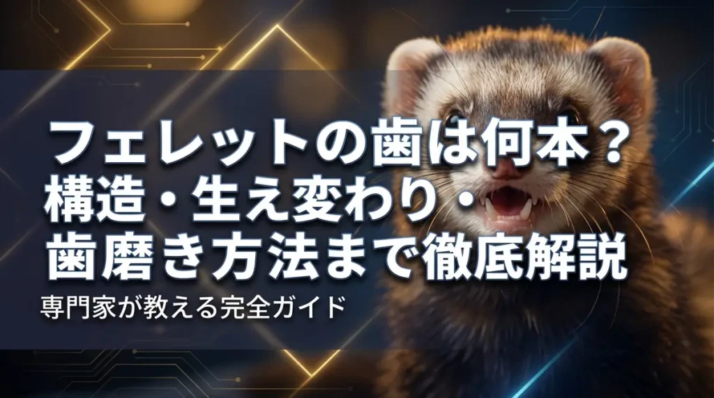 フェレットの歯は何本？構造・生え変わり・歯磨き方法まで徹底解説