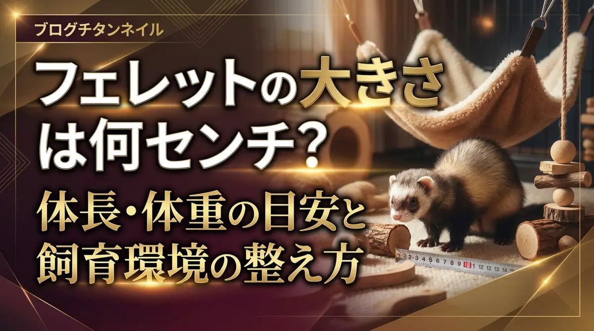 フェレットの大きさは何センチ？体長・体重の目安と飼育環境の整え方