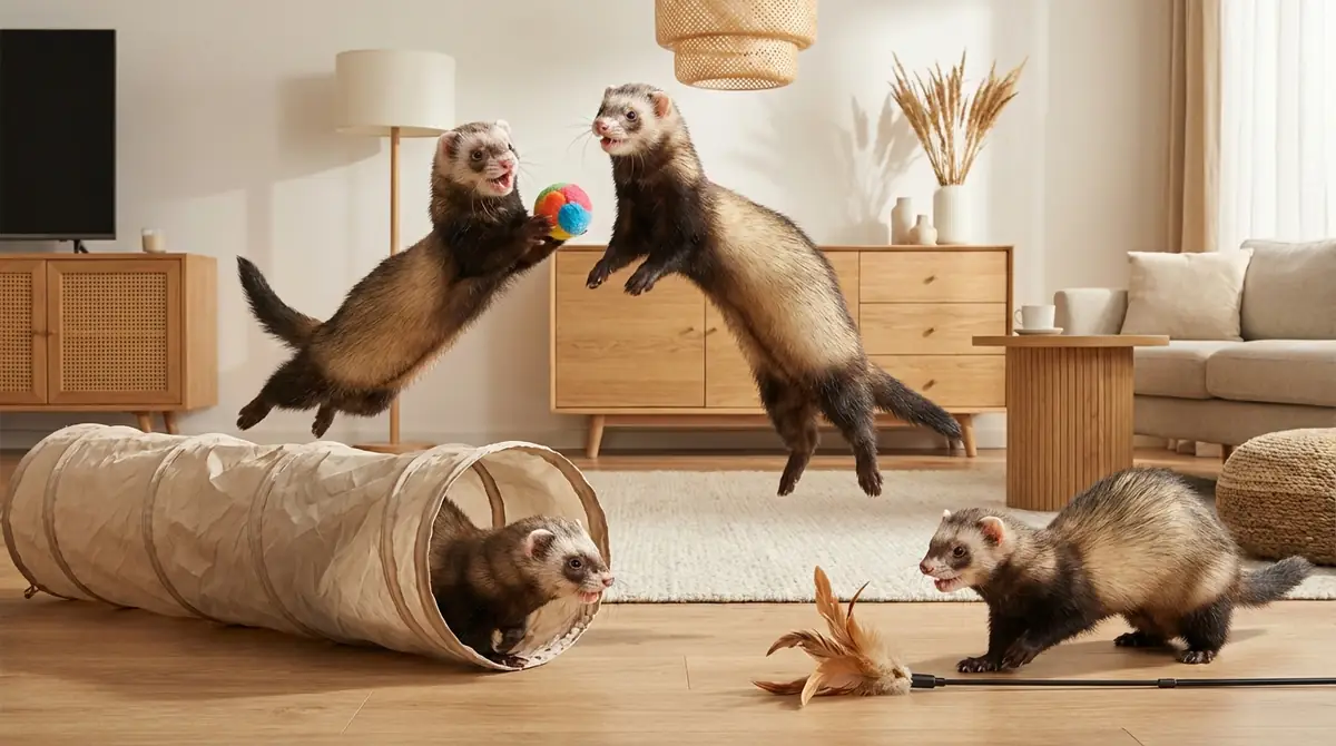 フェレットが楽しんでいるときの行動と意味