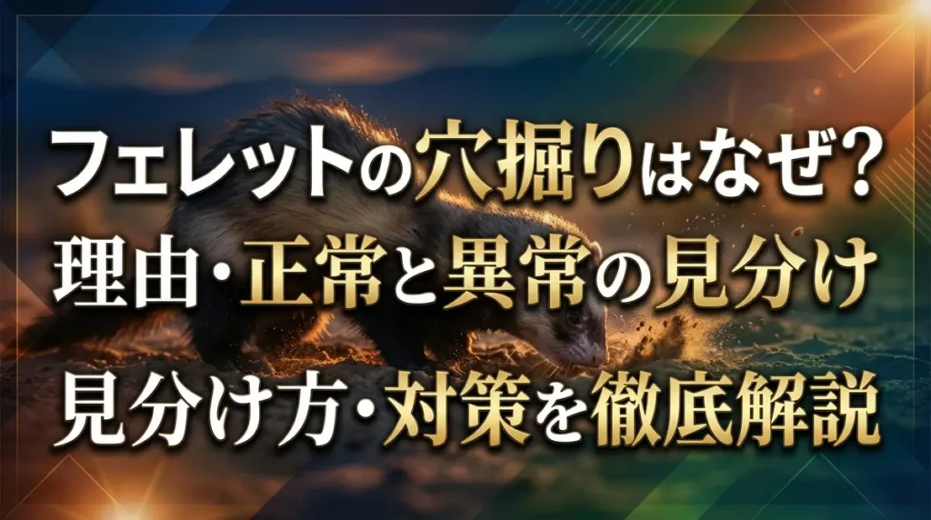 フェレットの穴掘りはなぜ？理由・正常と異常の見分け方・対策を徹底解説
