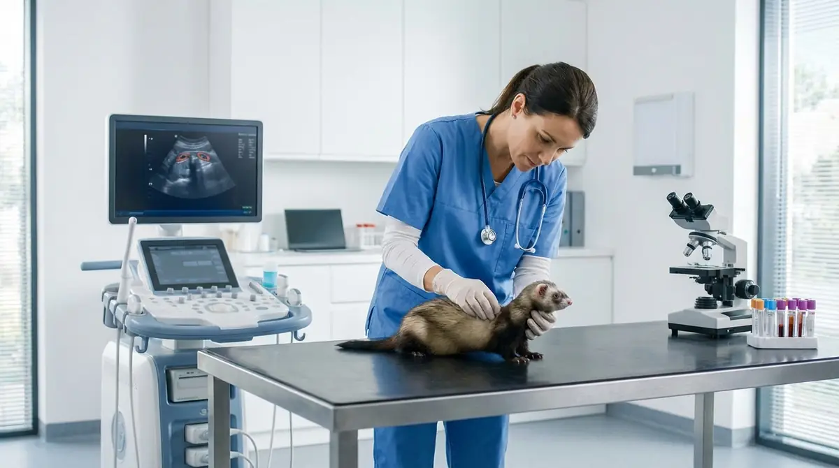 フェレットの副腎腫瘍はどう診断する?検査の流れ