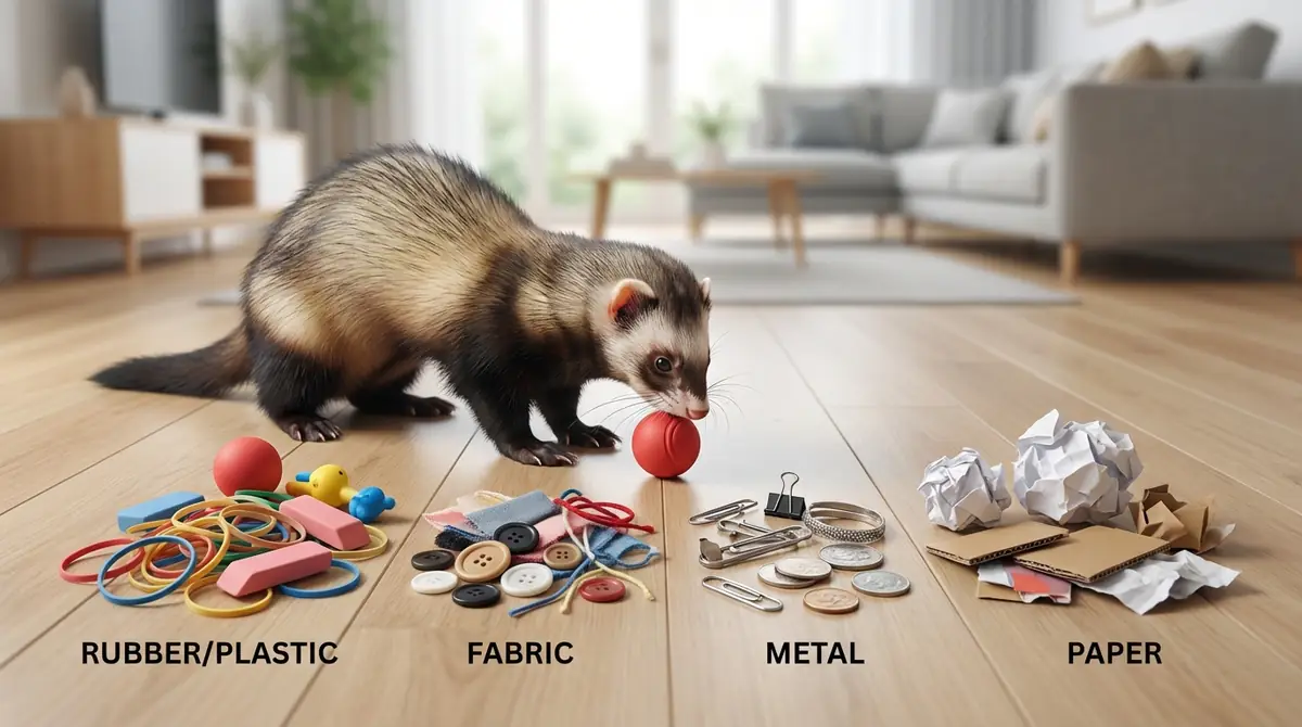 フェレットが誤飲しやすい危険物リスト【素材別】