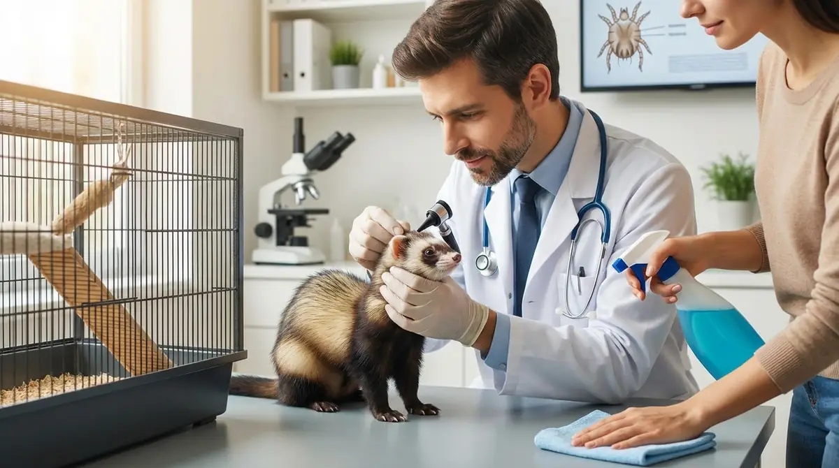 フェレットの耳ダニを再発させない予防と環境消毒