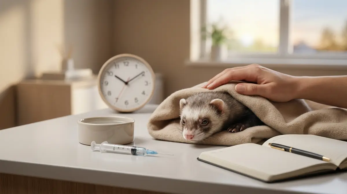 フェレットが嘔吐した後の正しいケア方法【24時間スケジュール】