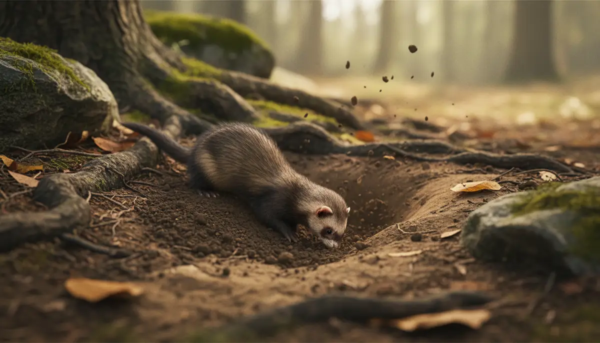 フェレットが穴掘りをする理由と本能的な背景